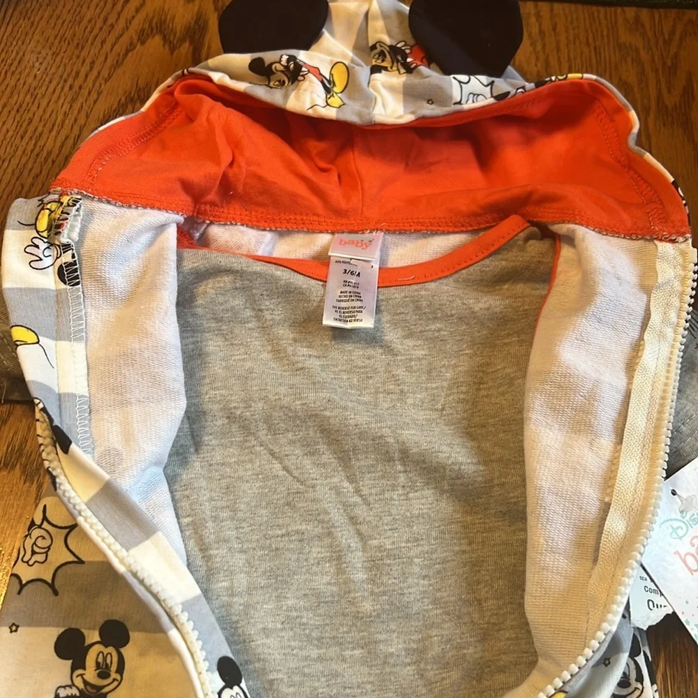 Disney & Carters 3-6 month NWT plaid shirt and romper bundle with socks